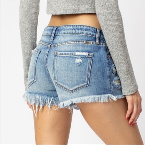 KANCAN Distressed jean denim button fly shorts - Picture 6 of 6